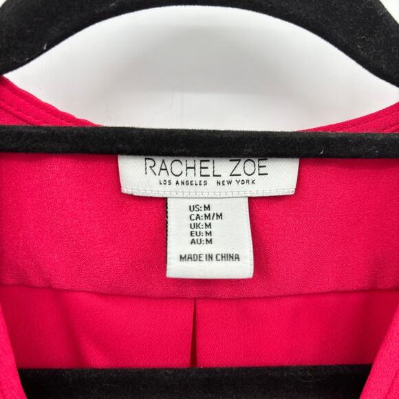 Rachel Zoe Pink Blouse Medium Faux Wrap Sleeveless Top Officecore Y2K Modern - Picture 7 of 11